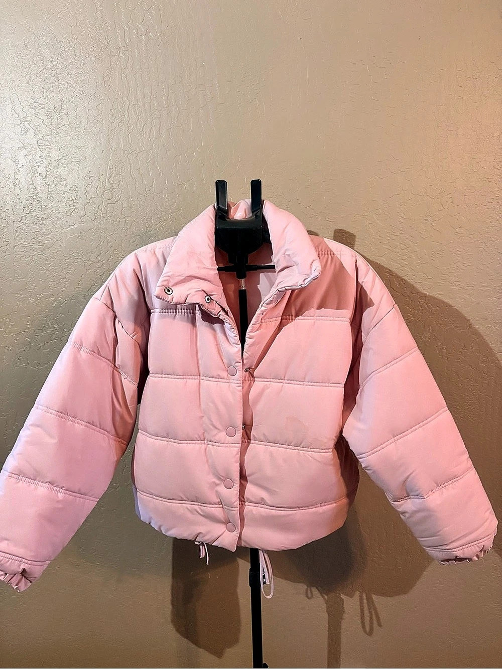 Pink Quilted Puffer Jacket Like New